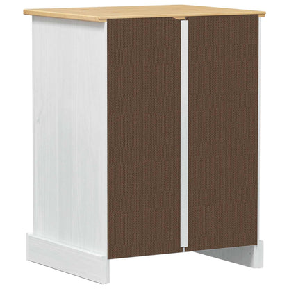 HiFi kast Wit 60 x 50 x 82 cm Massief grenenhout