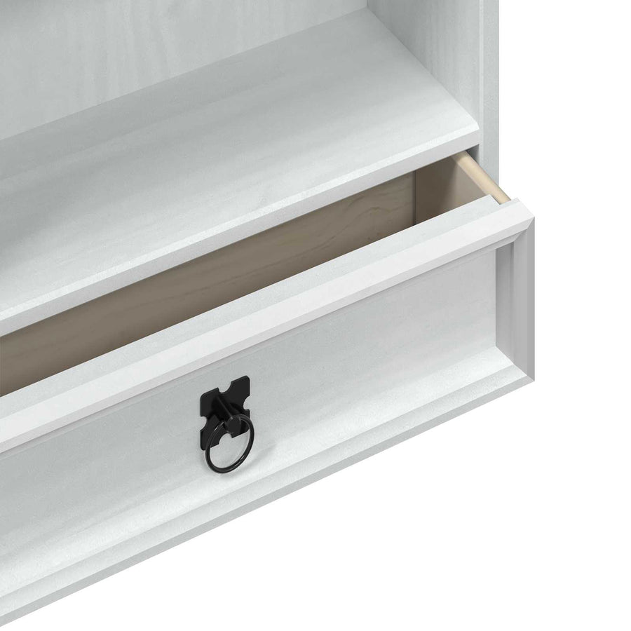 CD kast Wit 52 x 17.5 x 103 cm Massief grenenhout