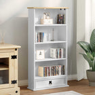 CD kast 52x17.5x103 cm massief grenenhout wit