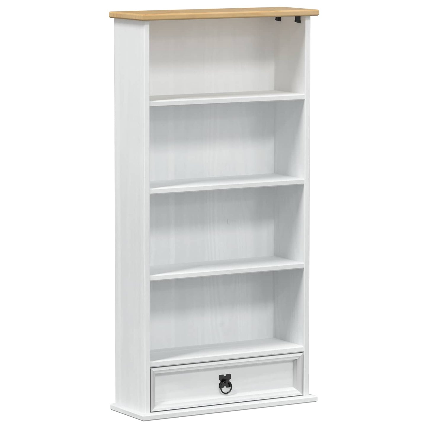 CD kast Wit 52 x 17.5 x 103 cm Massief grenenhout