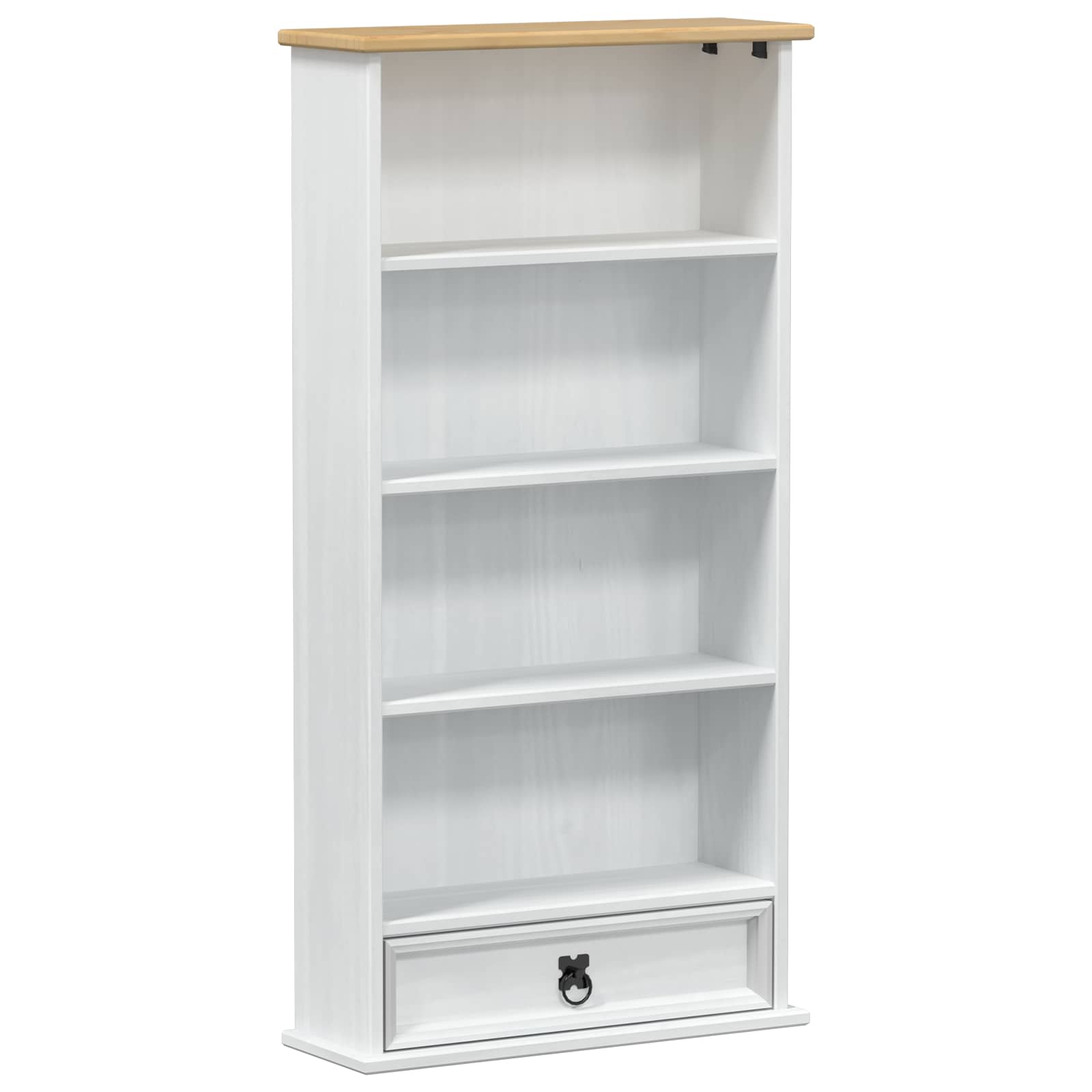 CD kast Wit 52 x 17.5 x 103 cm Massief grenenhout