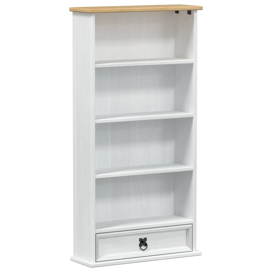 CD kast Wit 52 x 17.5 x 103 cm Massief grenenhout