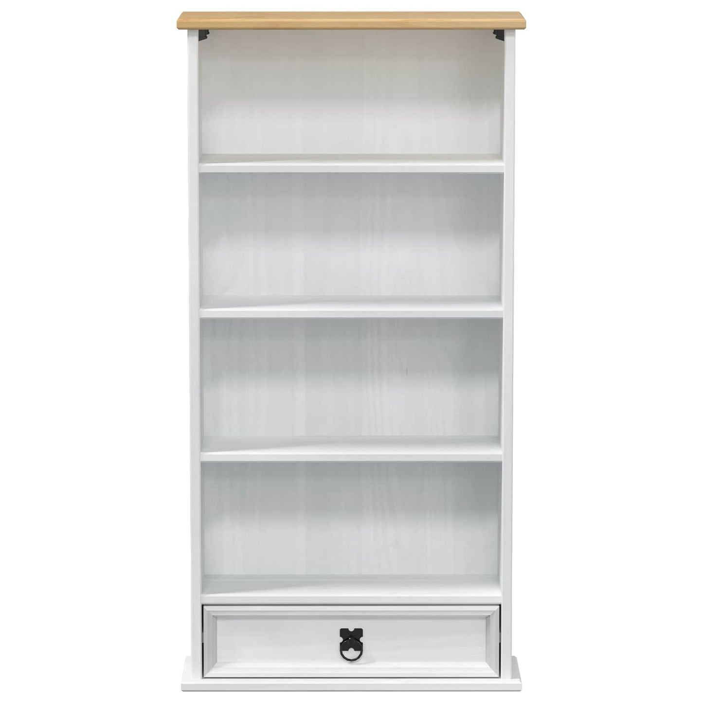 CD kast Wit 52 x 17.5 x 103 cm Massief grenenhout