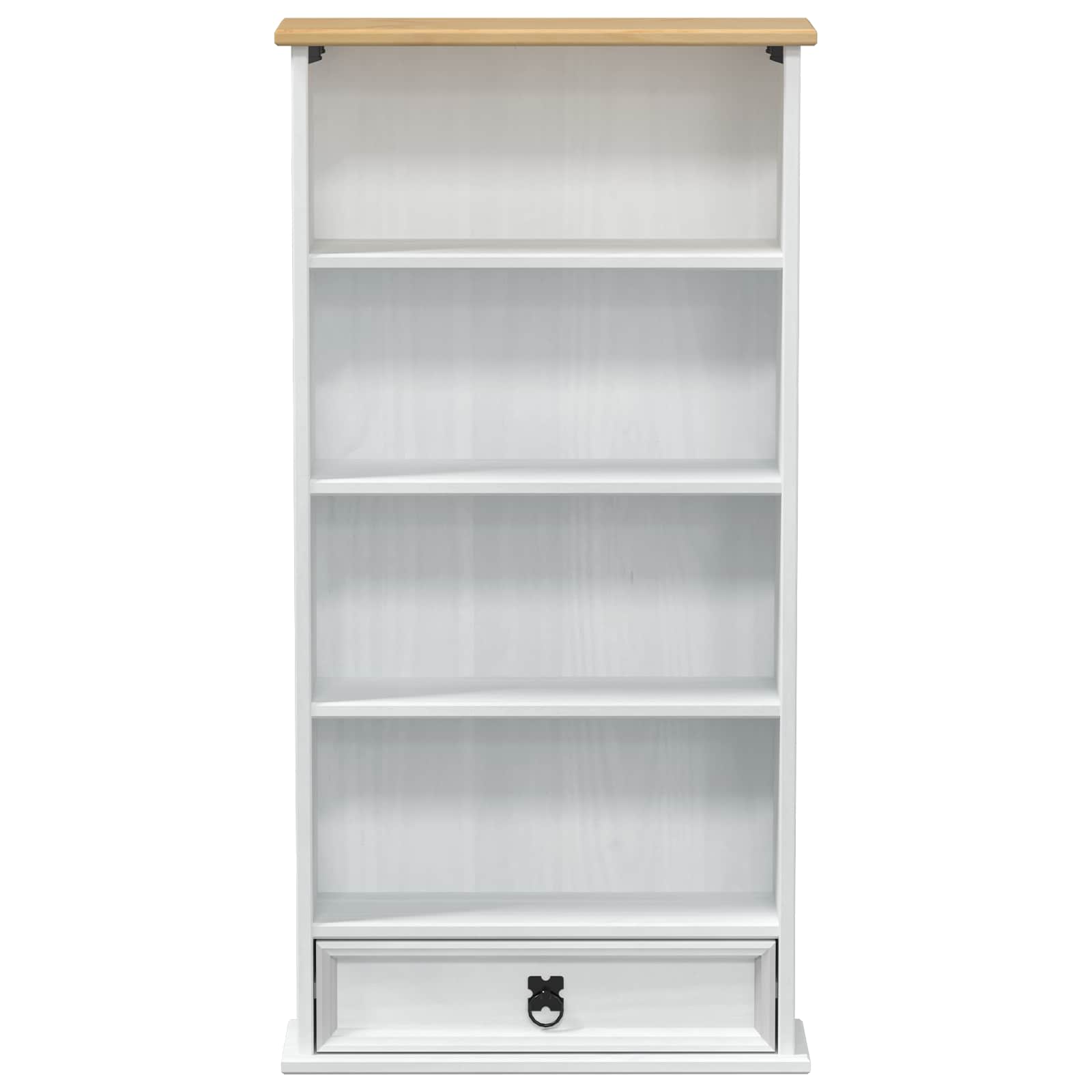 CD kast Wit 52 x 17.5 x 103 cm Massief grenenhout