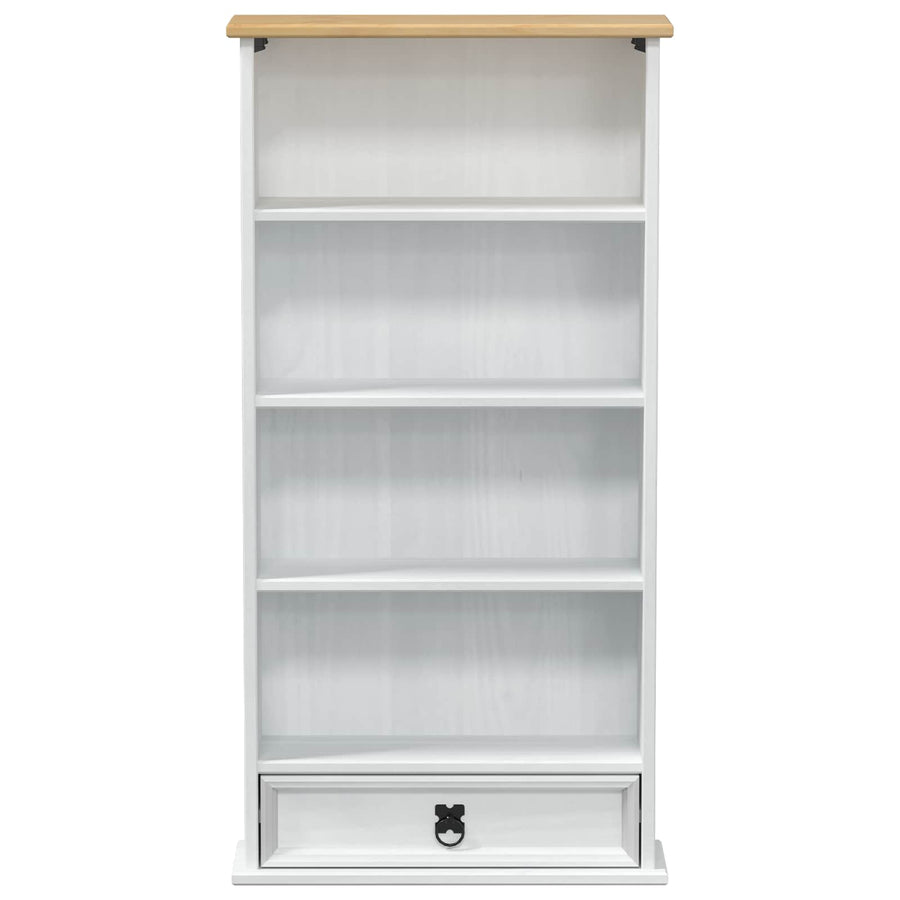 CD kast Wit 52 x 17.5 x 103 cm Massief grenenhout