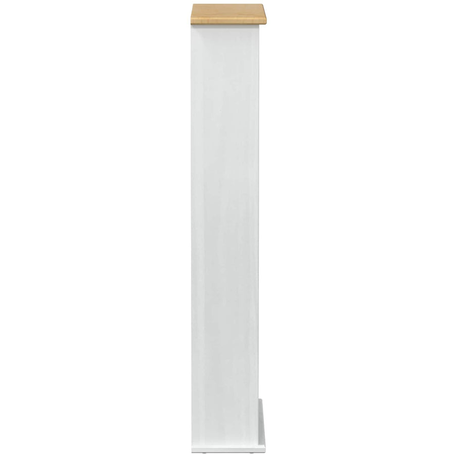 CD kast Wit 52 x 17.5 x 103 cm Massief grenenhout