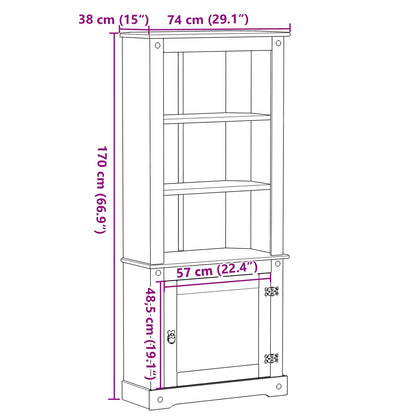 Hoge kast Wit 74 x 38 x 170 cm Massief grenenhout