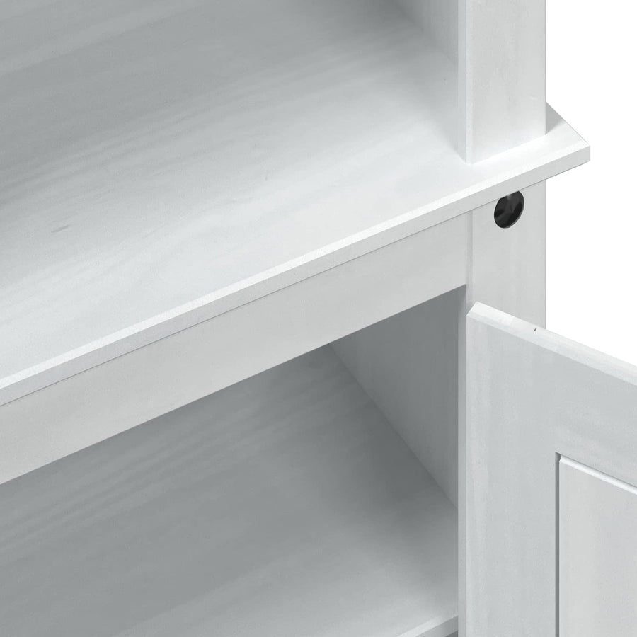 Schoenenkast Wit 86 x 38.5 x 1080 cm Massief grenenhout