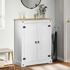 Schoenenkast massief grenenhout wit 86x38.5x108 cm