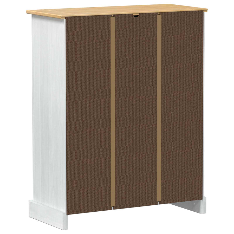 Schoenenkast Wit 86 x 38.5 x 1080 cm Massief grenenhout
