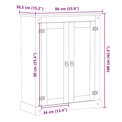 Schoenenkast Wit 86 x 38.5 x 1080 cm Massief grenenhout