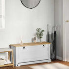 Schoenenkast 99x32x49 cm massief grenenhout wit