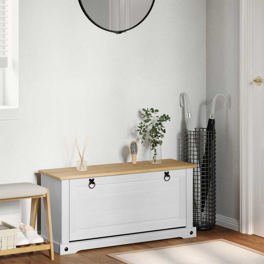 Schoenenkast Corona Wit 99 x 32 x 49 cm Massief grenenhout