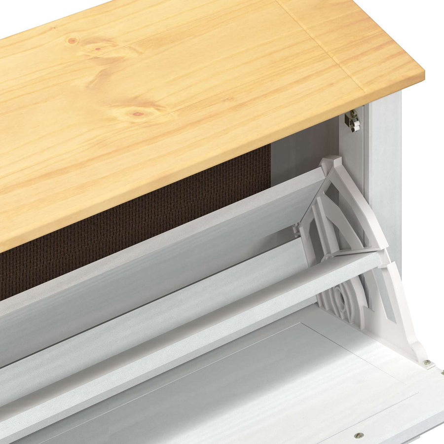 Schoenenkast Corona Wit 99 x 32 x 85 cm Massief grenenhout