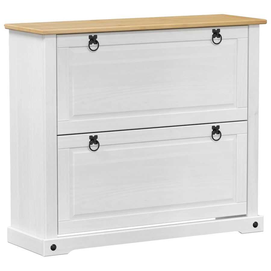 Schoenenkast Corona Wit 99 x 32 x 85 cm Massief grenenhout