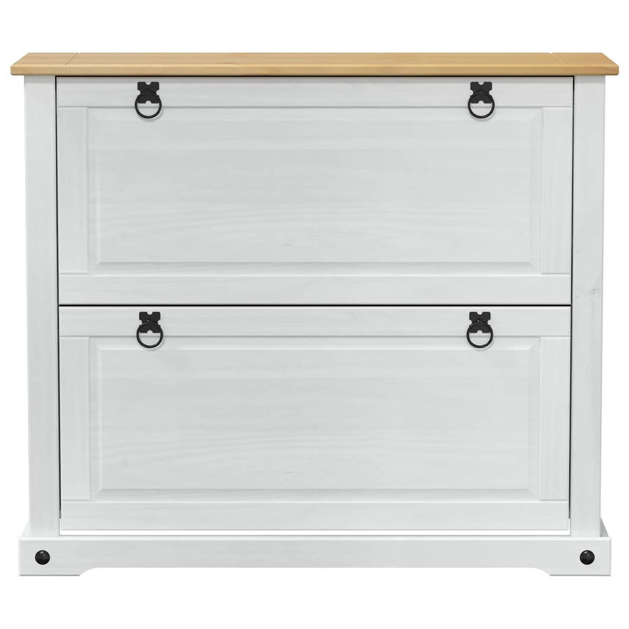 Schoenenkast Corona Wit 99 x 32 x 85 cm Massief grenenhout