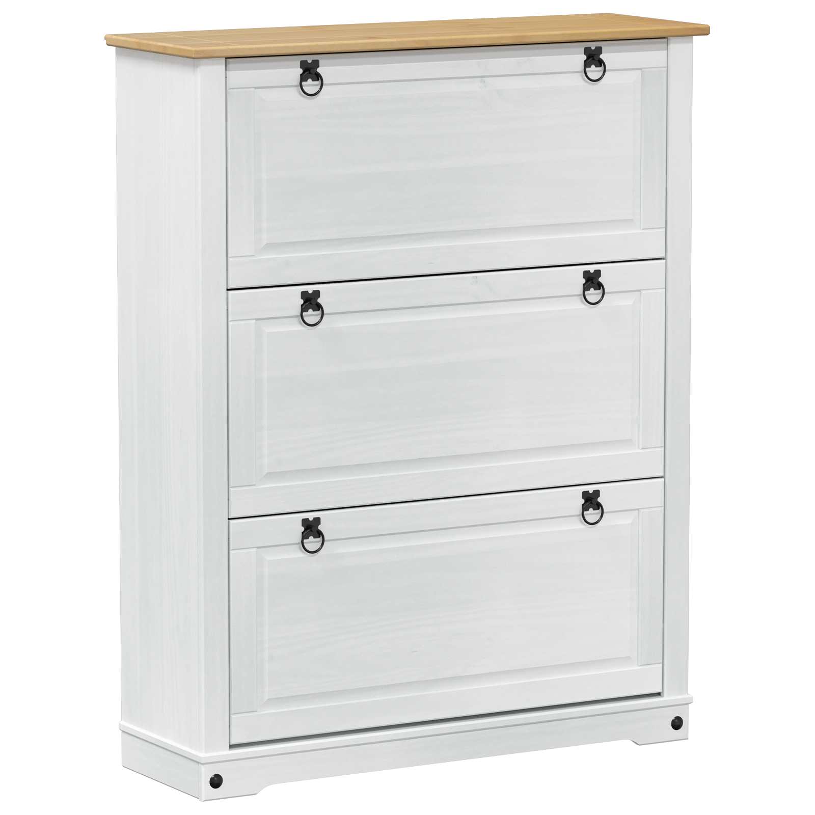 Schoenenkast Corona Wit 99 x 32 x 122 cm Massief grenenhout