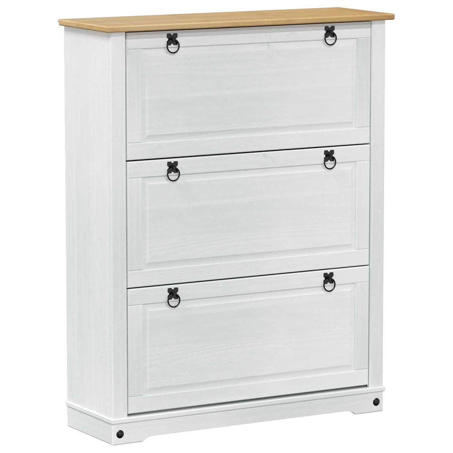 Schoenenkast Corona Wit 99 x 32 x 122 cm Massief grenenhout