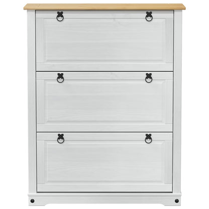 Schoenenkast Corona Wit 99 x 32 x 122 cm Massief grenenhout