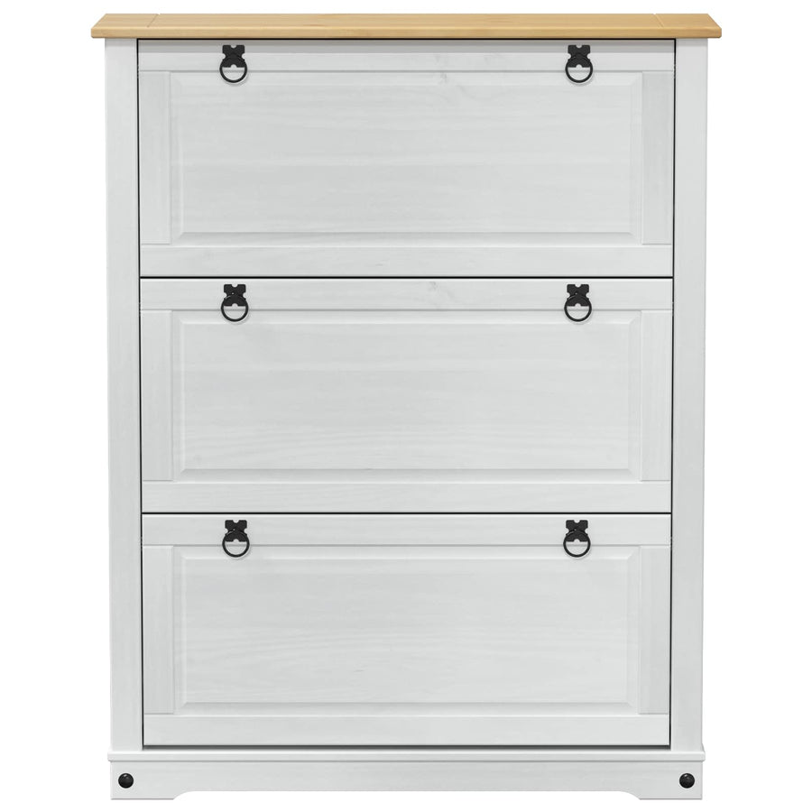 Schoenenkast Corona Wit 99 x 32 x 122 cm Massief grenenhout