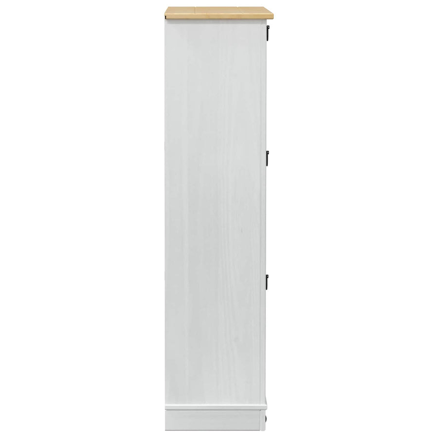 Schoenenkast Corona Wit 99 x 32 x 122 cm Massief grenenhout