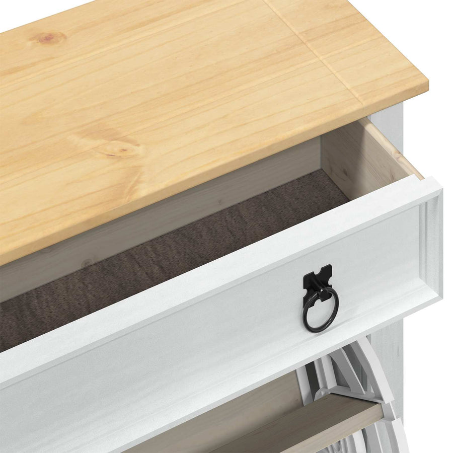 Schoenenkast Corona Wit 99 x 32 x 138 cm Massief grenenhout