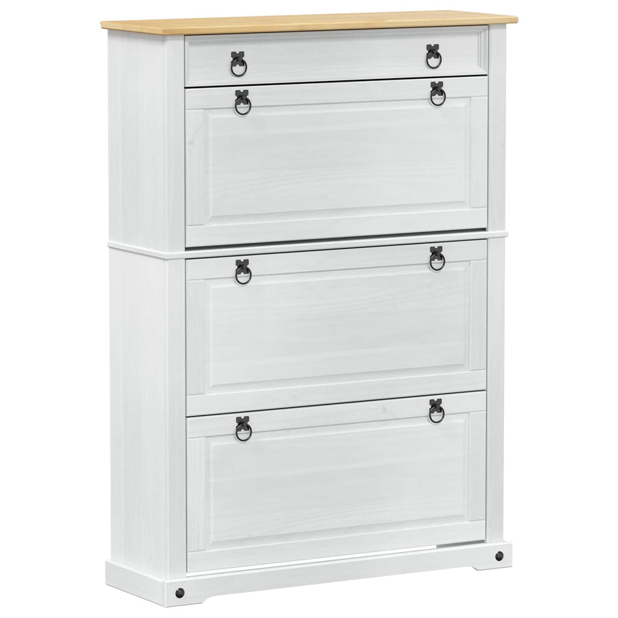 Schoenenkast Corona Wit 99 x 32 x 138 cm Massief grenenhout
