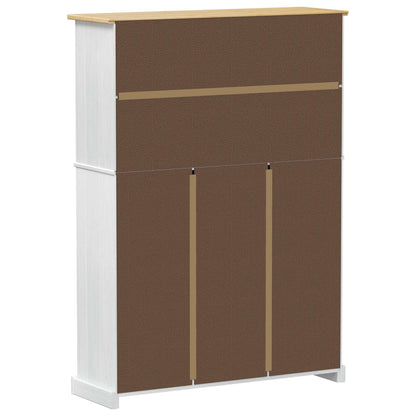 Schoenenkast Corona Wit 99 x 32 x 138 cm Massief grenenhout