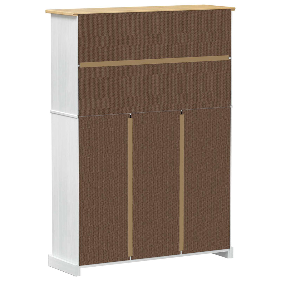 Schoenenkast Corona Wit 99 x 32 x 138 cm Massief grenenhout
