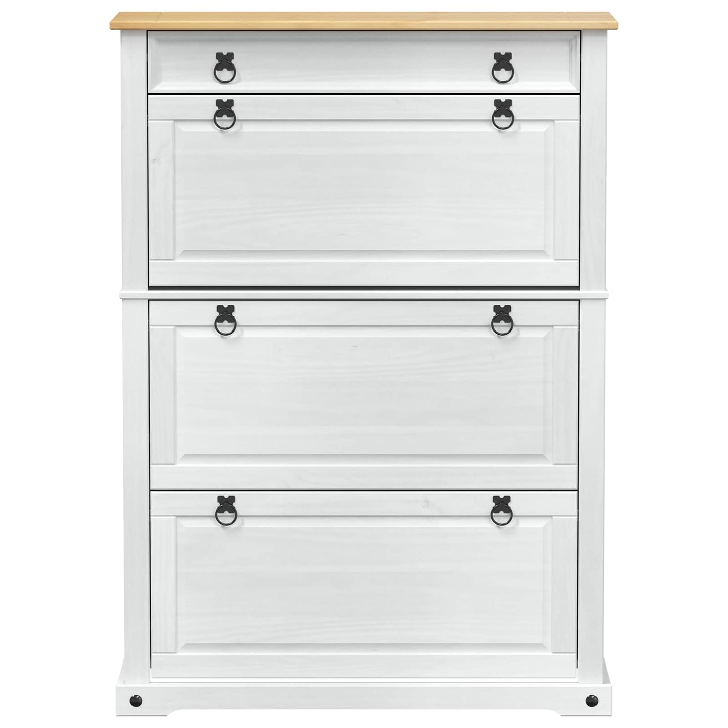 Schoenenkast Corona Wit 99 x 32 x 138 cm Massief grenenhout