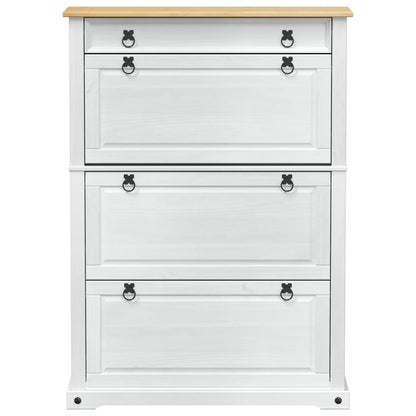 Schoenenkast Corona Wit 99 x 32 x 138 cm Massief grenenhout