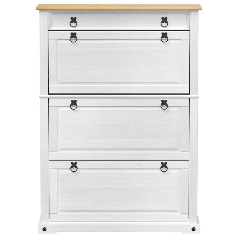Schoenenkast Corona Wit 99 x 32 x 138 cm Massief grenenhout