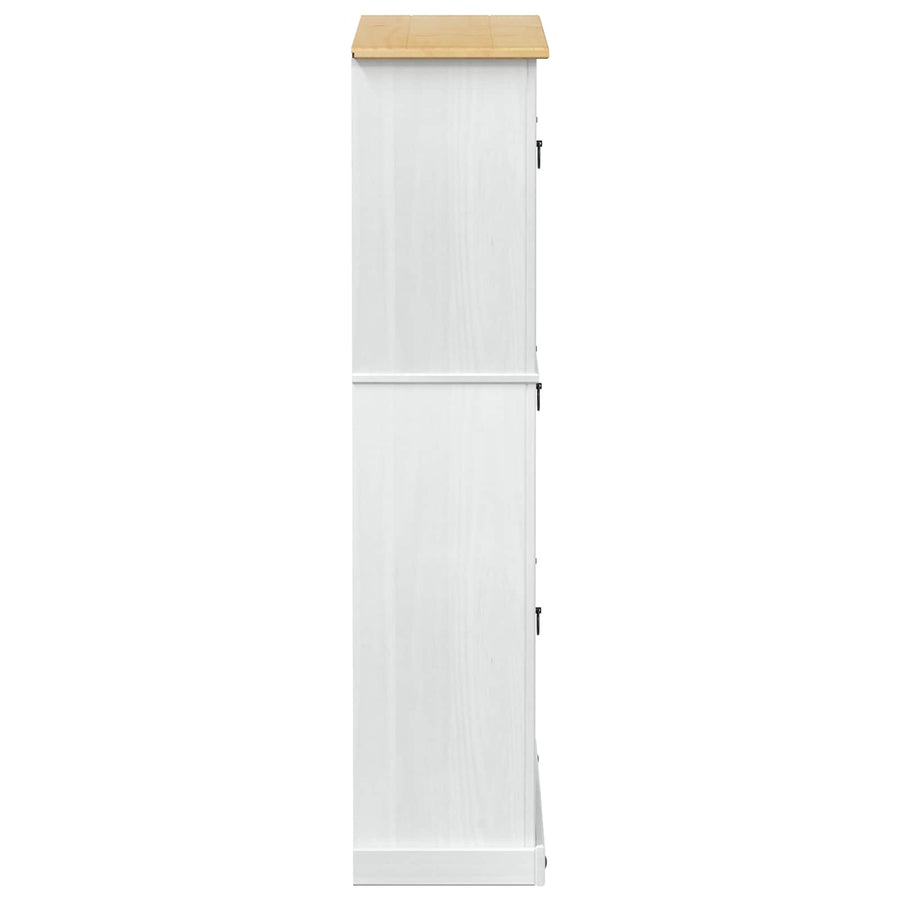 Schoenenkast Corona Wit 99 x 32 x 138 cm Massief grenenhout