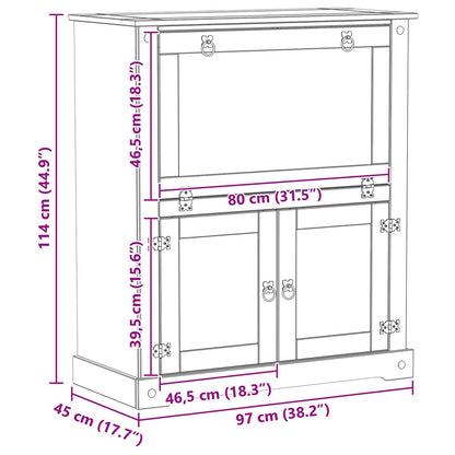 Wijnkast Wit 97 x 45 x 114 cm Massief grenenhout