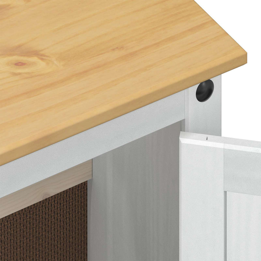Wastafelkast met plank Wit 73 x 33 x 60 cm Massief grenenhout