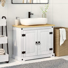 Wastafelkast 73x33x60 cm massief grenenhout wit