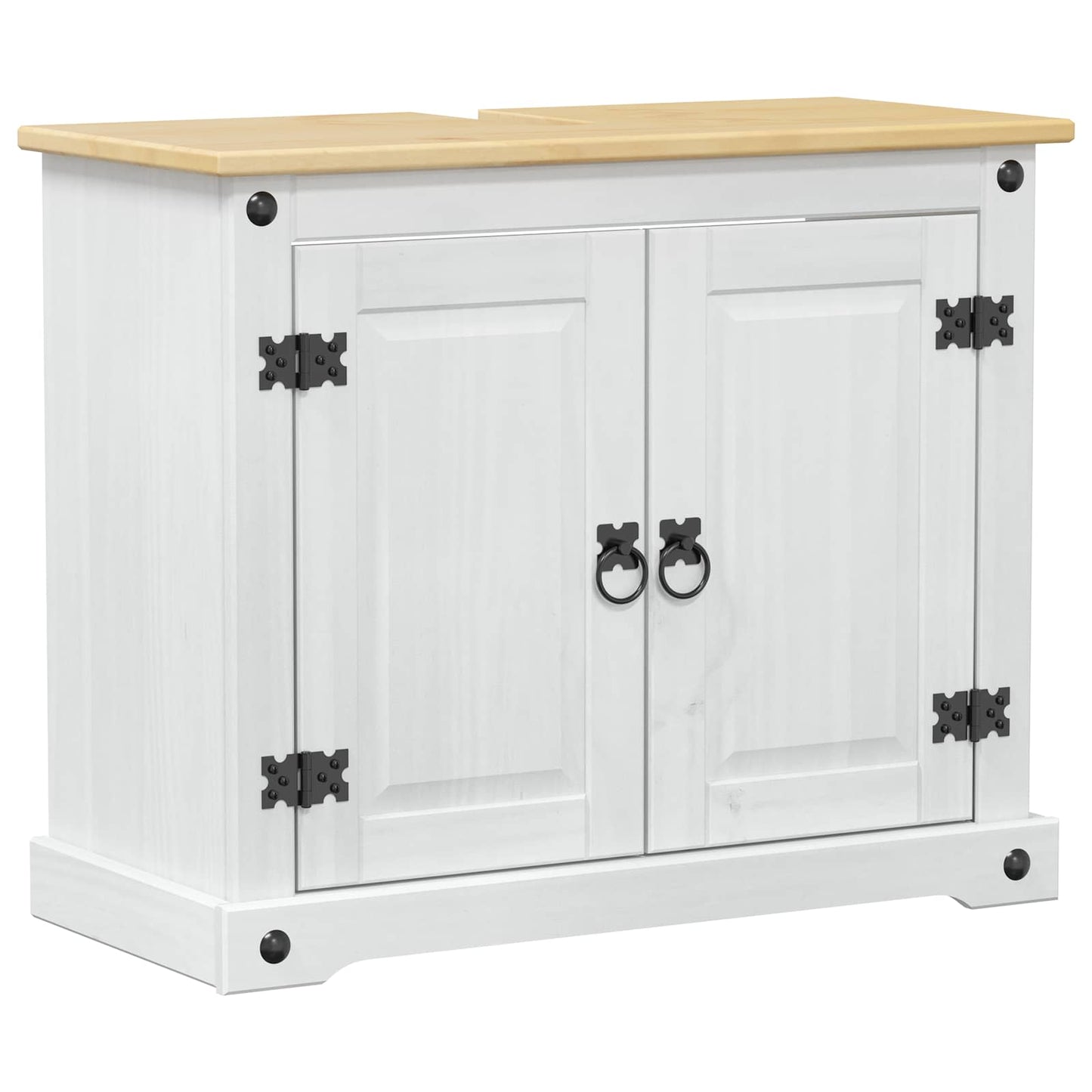 Wastafelkast met plank Wit 73 x 33 x 60 cm Massief grenenhout