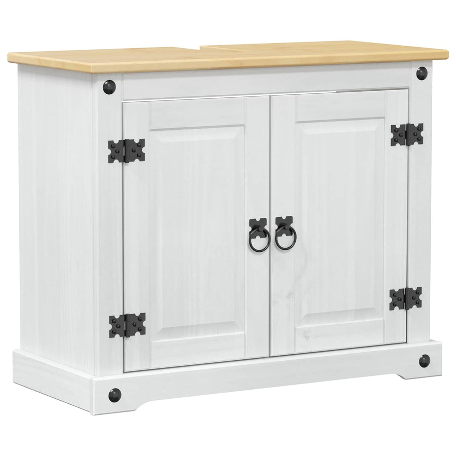 Wastafelkast met plank Wit 73 x 33 x 60 cm Massief grenenhout