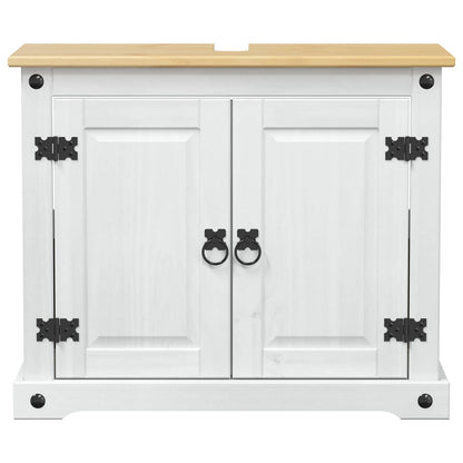 Wastafelkast met plank Wit 73 x 33 x 60 cm Massief grenenhout