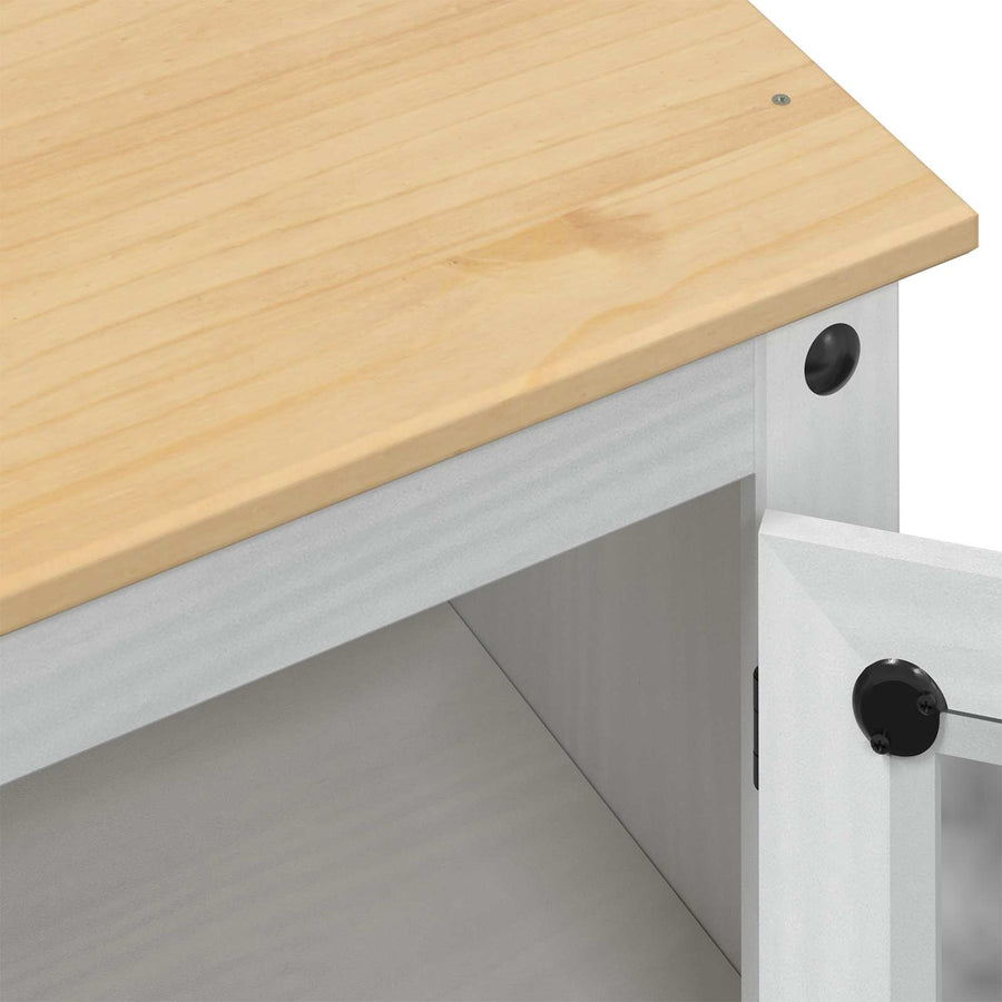 Badkamerkast met plank Wit 50 x 40 x 185 cm Massief grenenhout