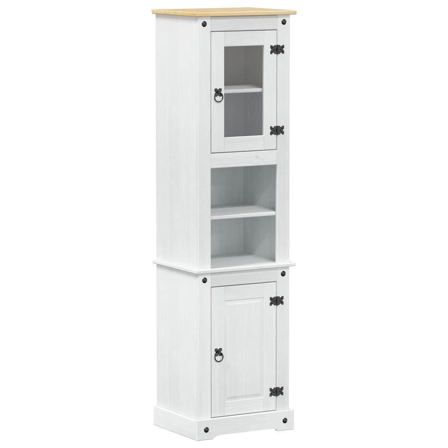Badkamerkast met plank Wit 50 x 40 x 185 cm Massief grenenhout