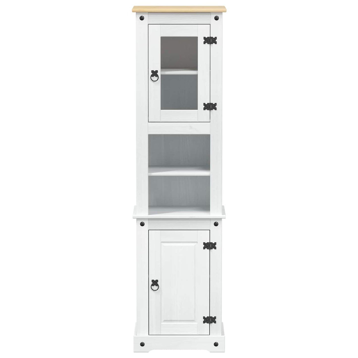 Badkamerkast met plank Wit 50 x 40 x 185 cm Massief grenenhout