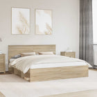 Sonoma Bed Frame with Headboard 200 x 200 cm Engineered Wood