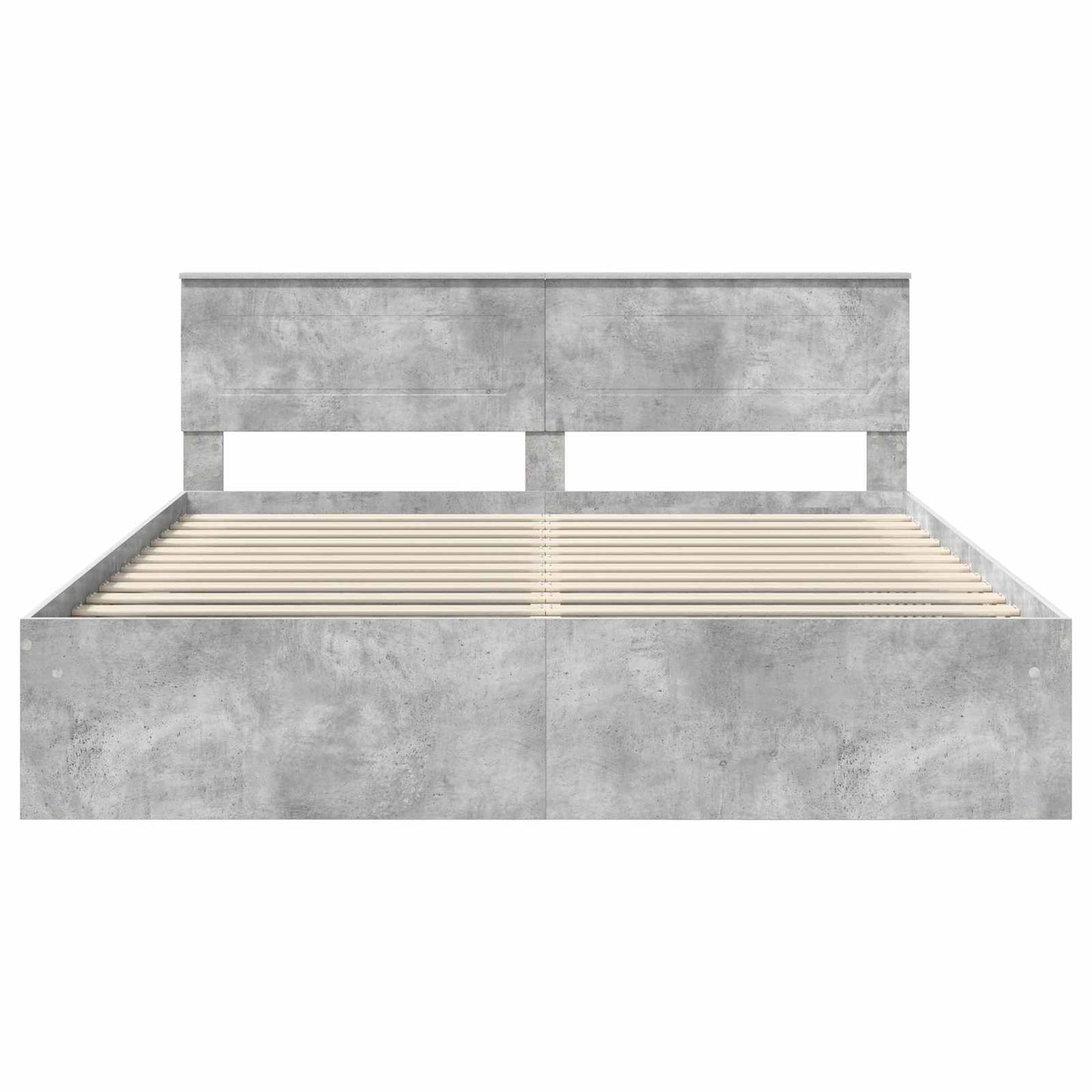 Bedframe met hoofdeinde Beton 200 x 200 cm Bewerkt hout
