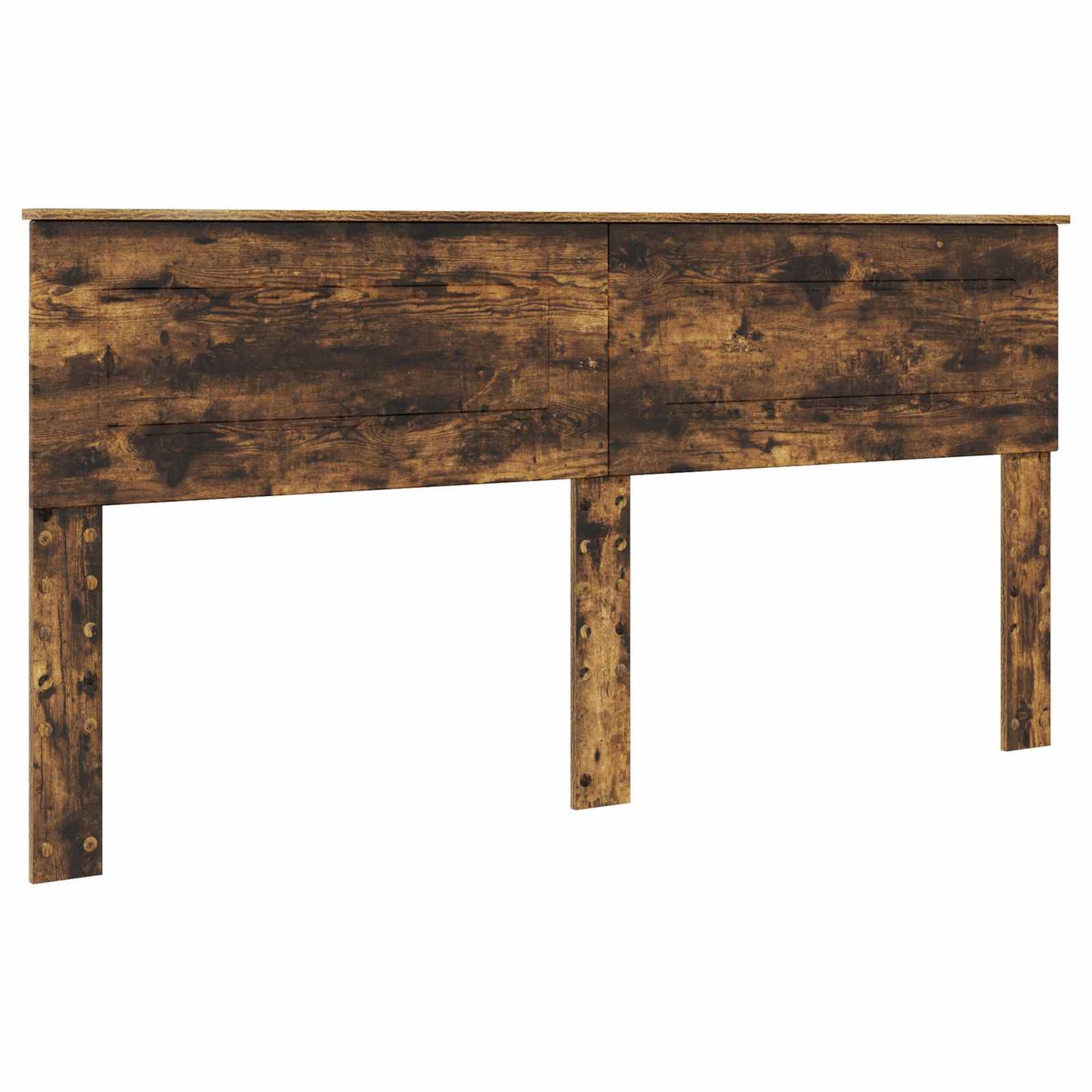 Bedframe Met Hoofdeinde Bewerkt Hout Gerookt Eiken 200 x 200 cm
