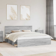 Bedframe 200x200 cm grijs Sonoma bewerkt hout