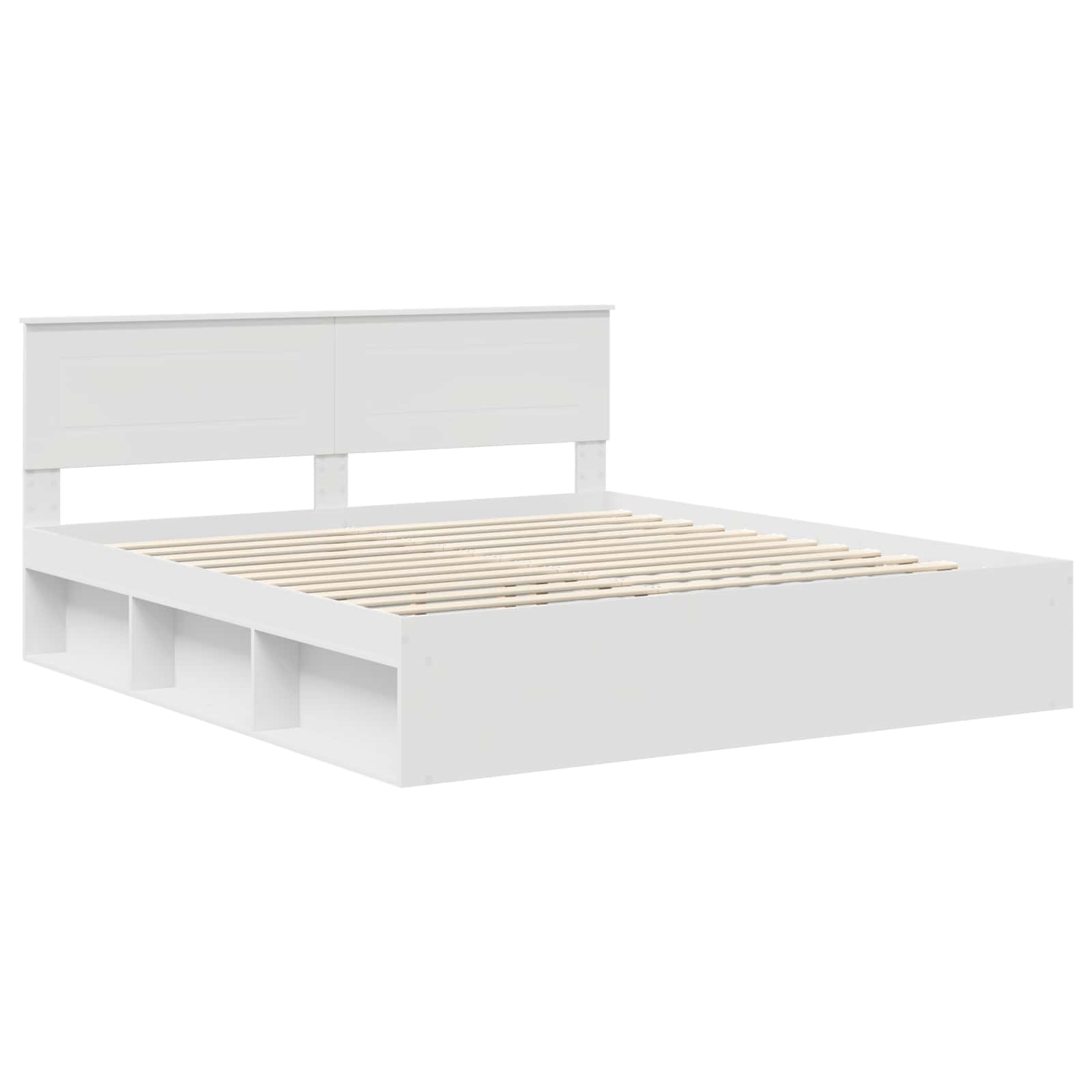 Bedframe met hoofdeinde Wit 180 x 200 cm Bewerkt hout