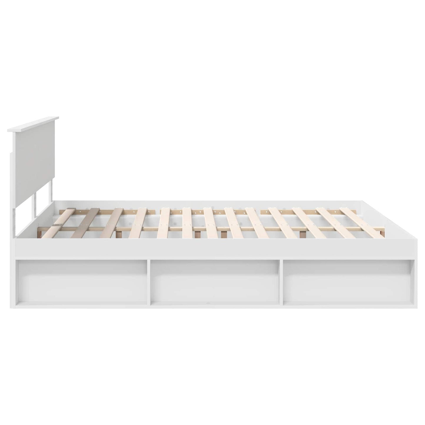 Bedframe met hoofdeinde Wit 180 x 200 cm Bewerkt hout