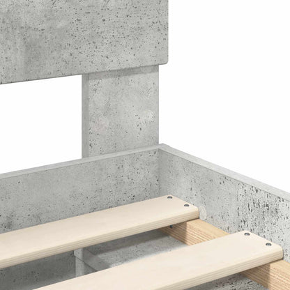 Bedframe met hoofdeinde Beton 180 x 200 cm Bewerkt hout