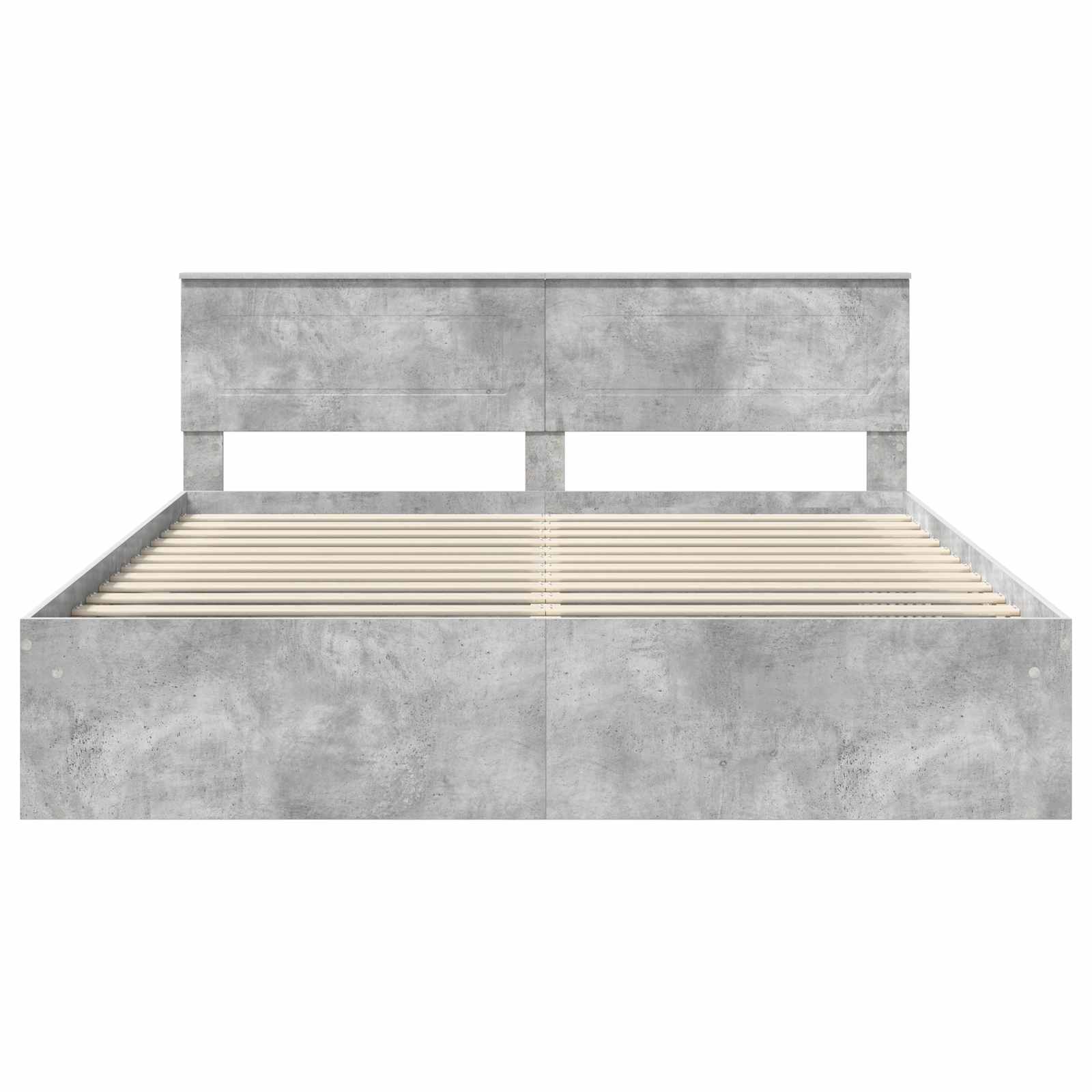 Bedframe met hoofdeinde Beton 180 x 200 cm Bewerkt hout